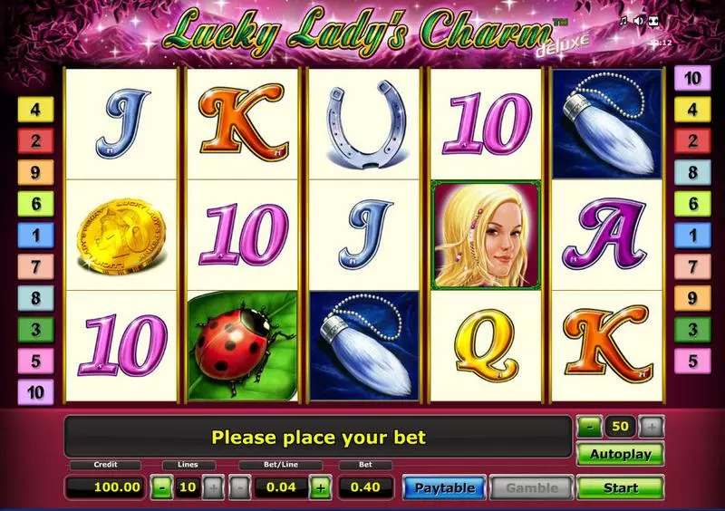 Play Lucky Lady's Charm - Deluxe Slot Main Screen Reels