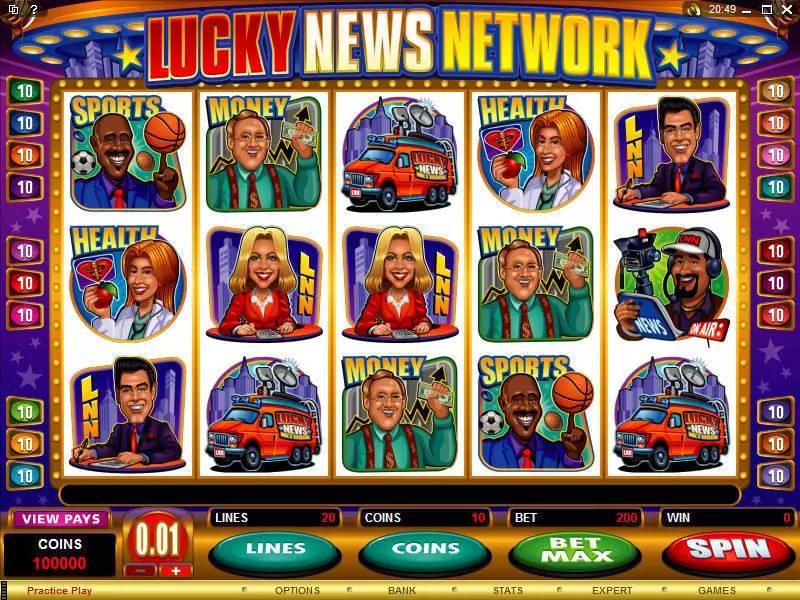 Play Lucky News Network Slot Main Screen Reels