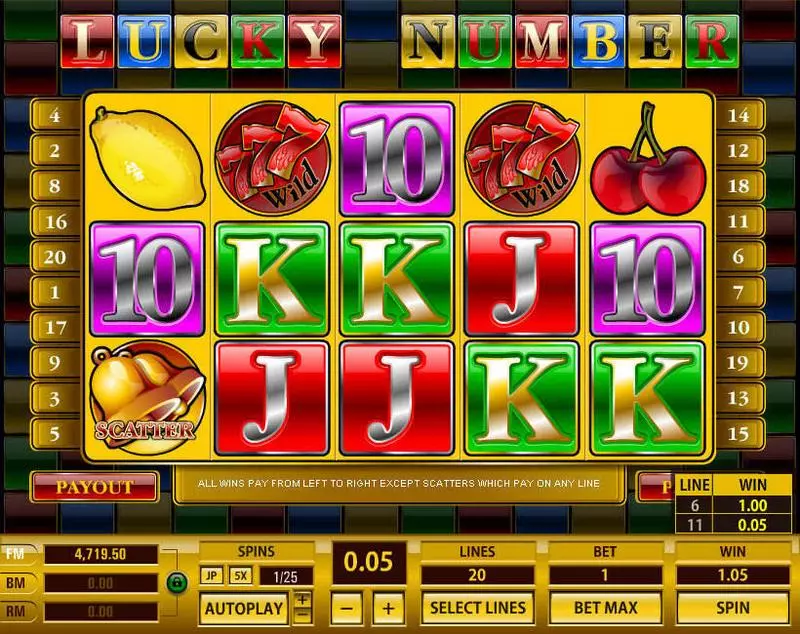 Play Lucky Number Slot Main Screen Reels