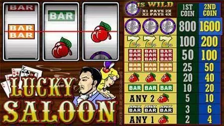 Play Lucky Saloon Slot Main Screen Reels