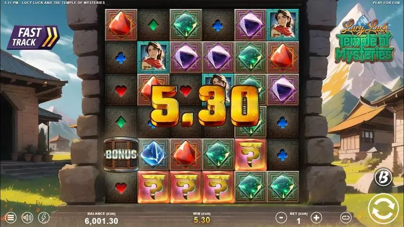 Play Lucy Luck and the Temple of Mysteries Slot Winning Screenshot