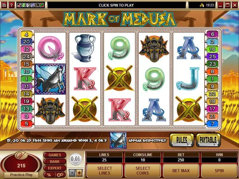 Play Mark of Medusa Slot Main Screen Reels