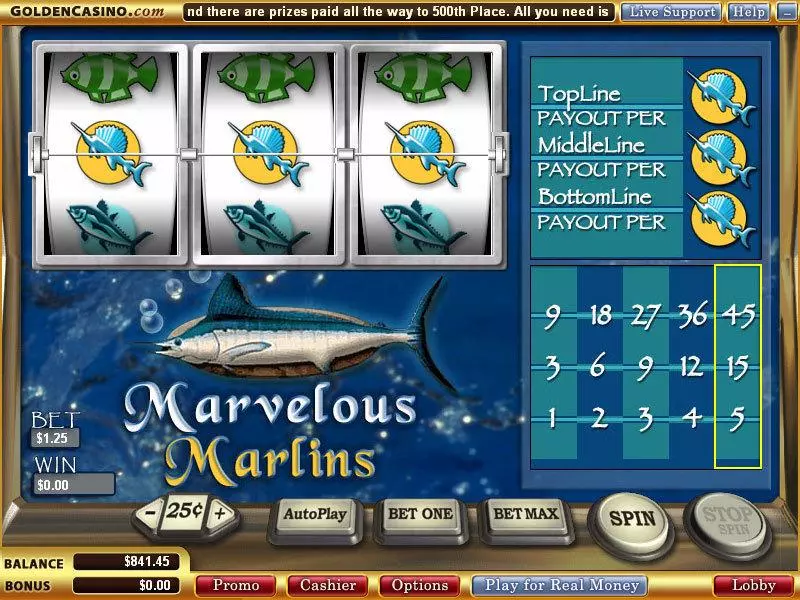 Play Marvelous Marlins Slot Main Screen Reels