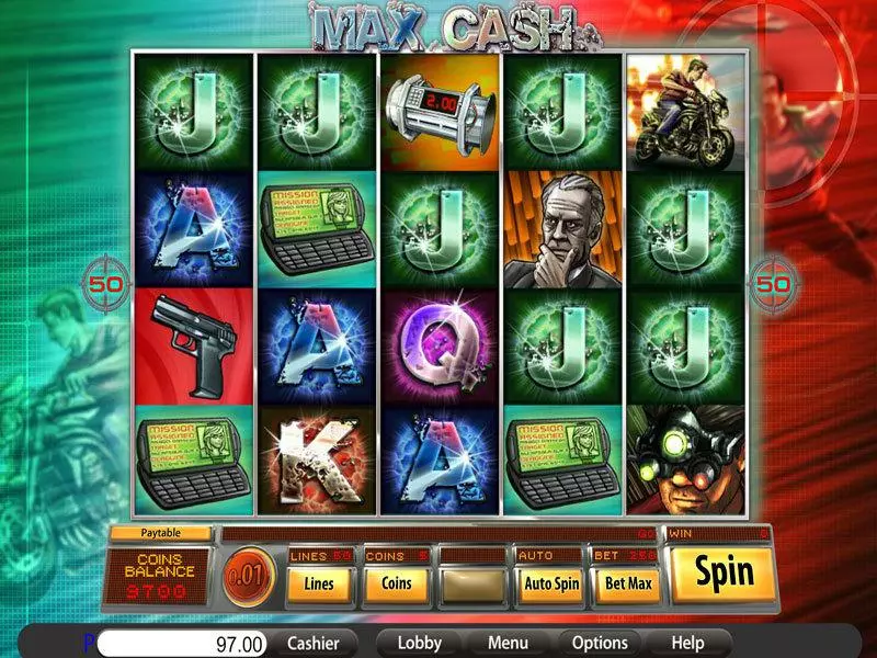 Play Max Cash Slot Main Screen Reels