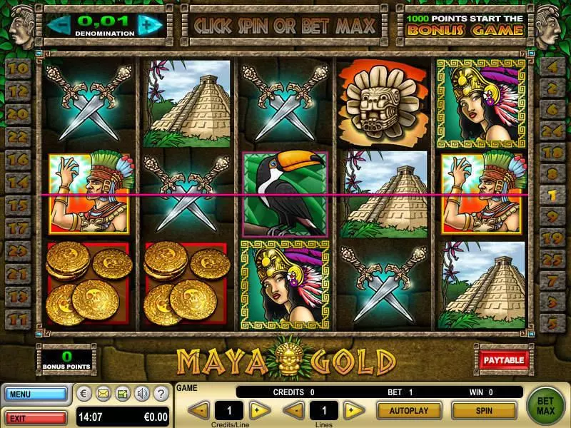 Play Maya Gold Slot Main Screen Reels