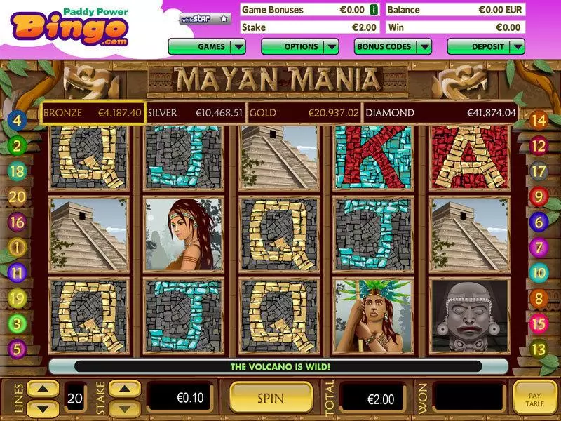 Play Mayan Mania Slot Main Screen Reels