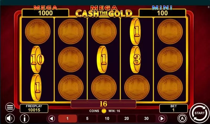 Play Mega Cash the Gold Slot Main Screen Reels