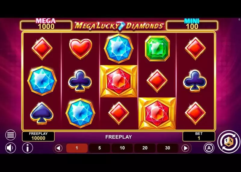 Play Mega Lucky Diamonds Hold And Win Slot Main Screen Reels