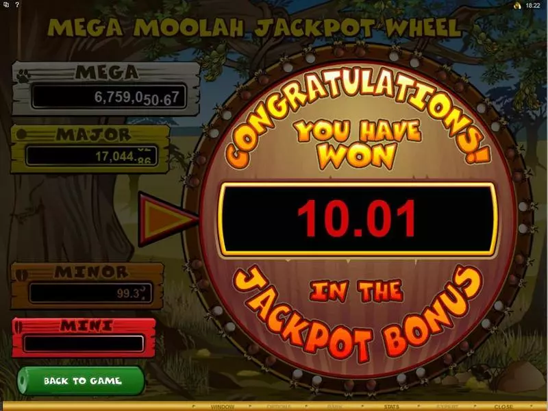 Play Mega Moolah Slot Winning Screenshot