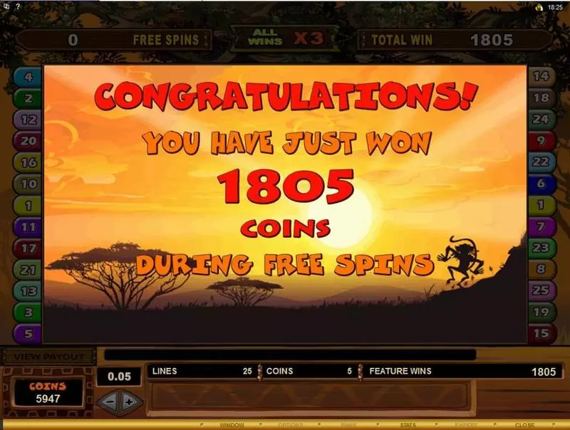 Play Mega Moolah Slot Winning Screenshot