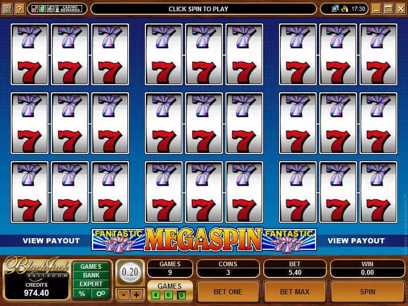 Play Mega Spin - Fantastic Sevens Slot Main Screen Reels
