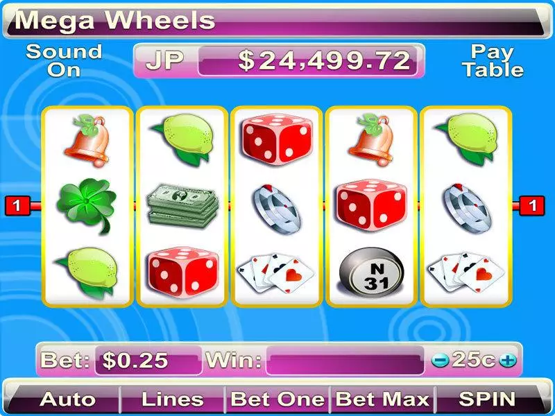 Play Mega Wheels Slot Main Screen Reels
