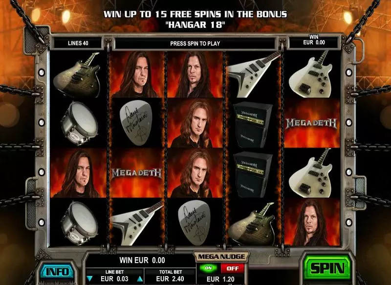 Play Megadeth Slot Main Screen Reels