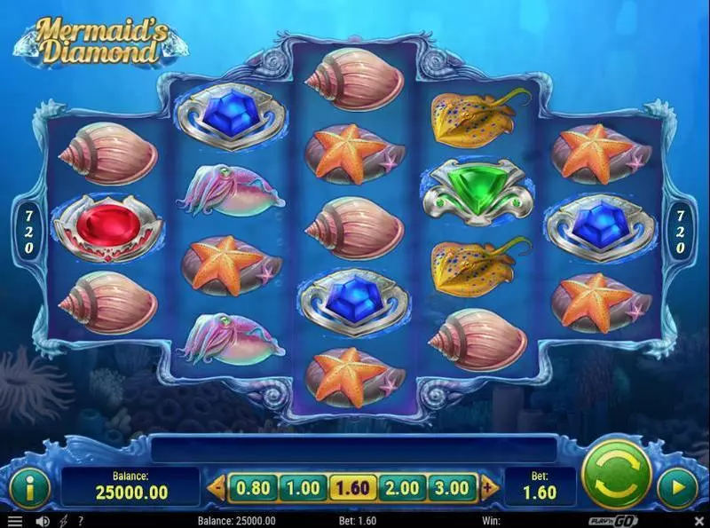 Play Mermaid's Diamonds Slot Main Screen Reels