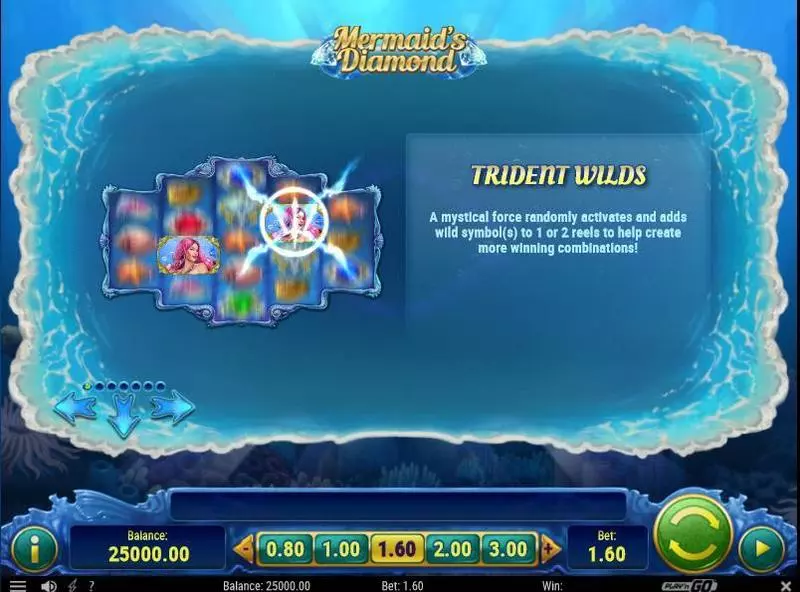 Play Mermaid's Diamonds Slot Bonus 1