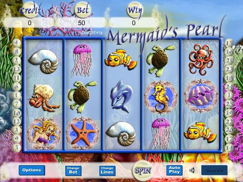 Play Mermaid's Pearl Slot Main Screen Reels