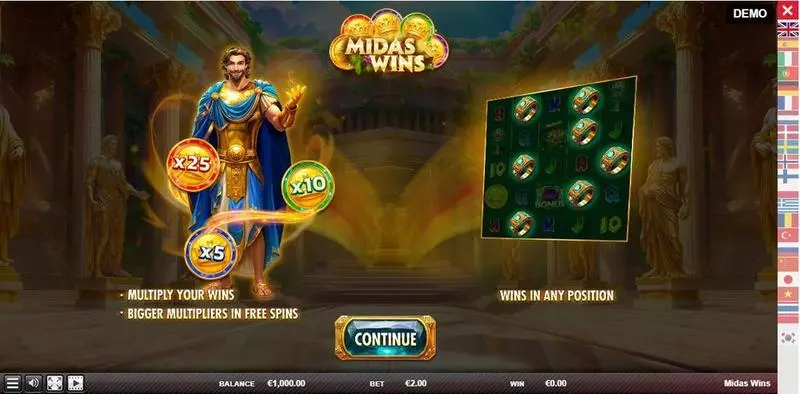 Play Midas Wins Slot Info and Rules