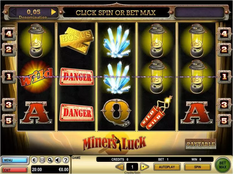 Play Miner's Luck Slot Main Screen Reels