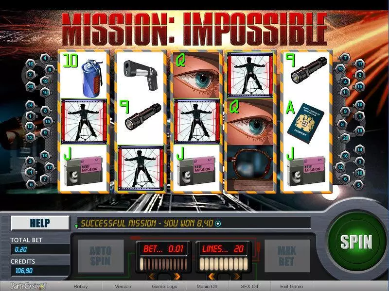 Play Mission Impossible Slot Main Screen Reels