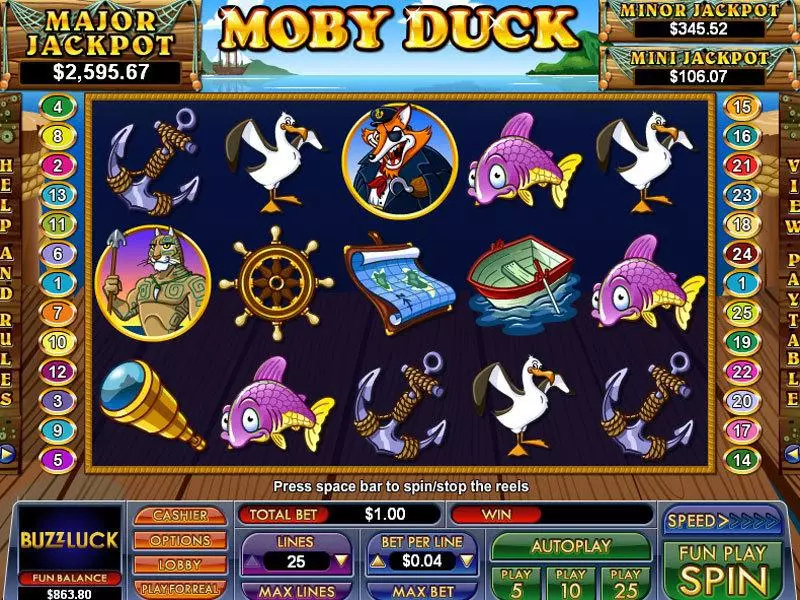 Play Moby Duck Slot Main Screen Reels