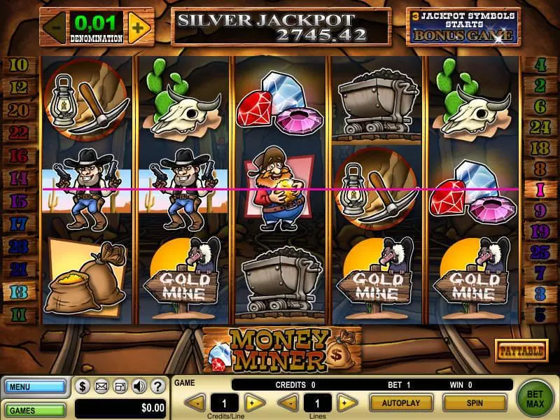 Play Money Miner Slot Main Screen Reels