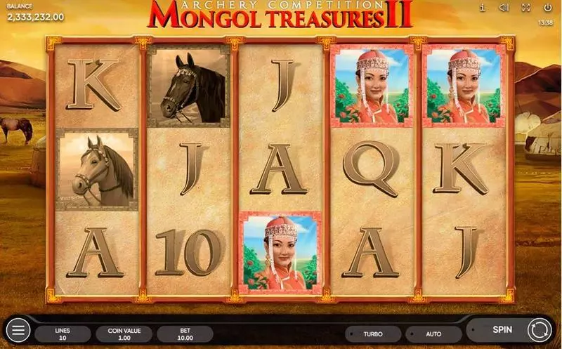 Play Mongol Treasures II: Archery Competition Slot Main Screen Reels