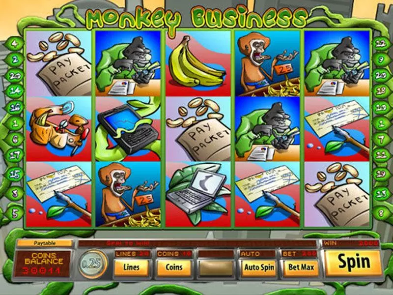 Play Monkey Business Slot Main Screen Reels