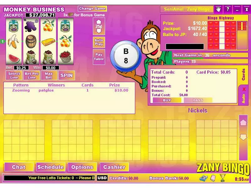 Play Monkey Business Mini Slot Main Screen Reels