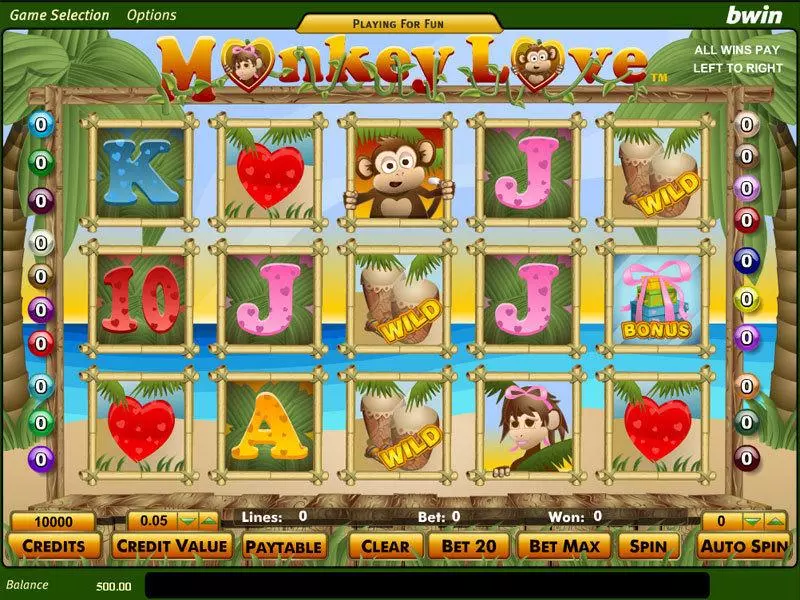Play Monkey Love Slot Main Screen Reels