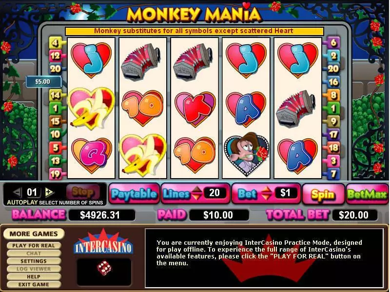 Play Monkey Mania Slot Main Screen Reels