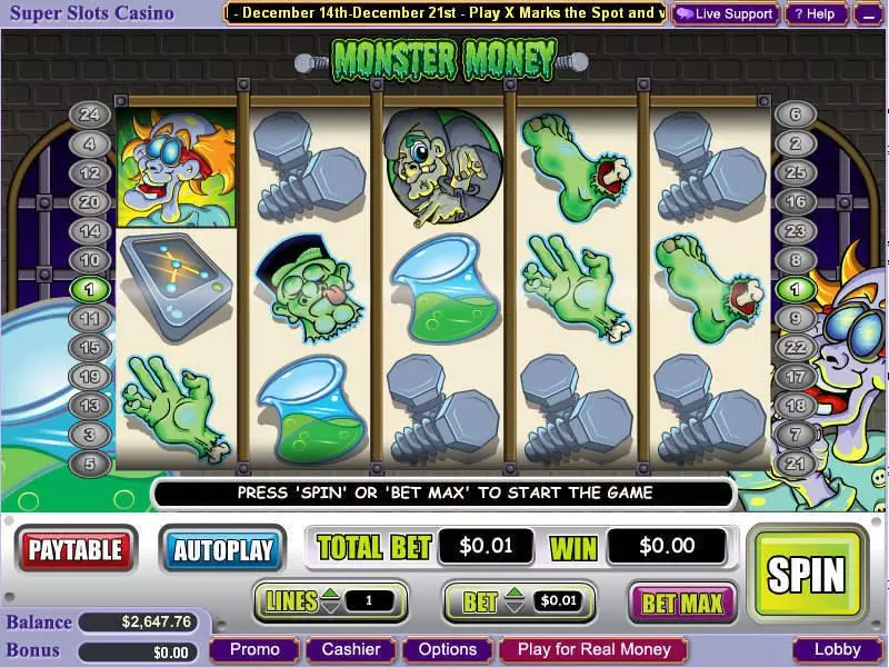 Play Monster Money Slot Main Screen Reels