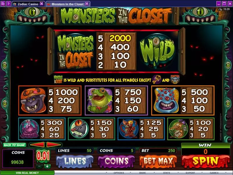 Play Monsters in the Closet Slot Info and Rules