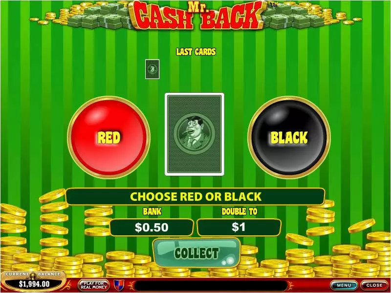 Play Mr. Cashback Slot Gamble Screen