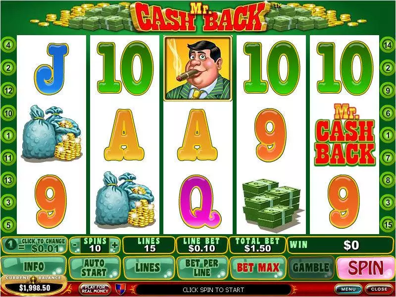 Play Mr. Cashback Slot Main Screen Reels
