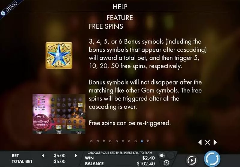Play Mysterious Gems Slot Free Spins Feature