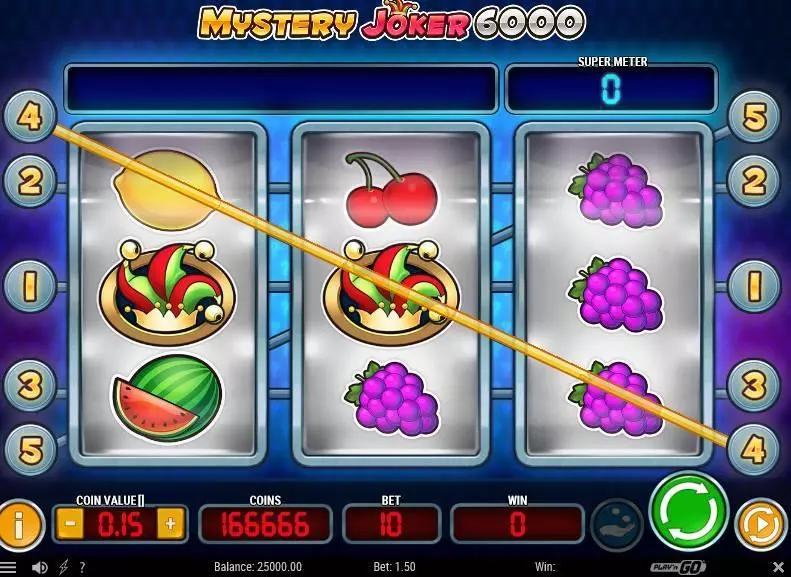 Play Mystery Joker 6000 Slot Main Screen Reels