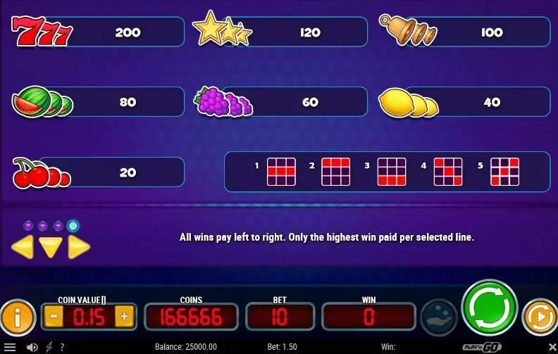 Play Mystery Joker 6000 Slot Paytable