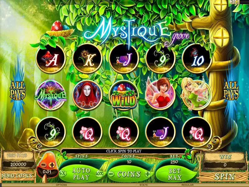 Play Mystique Grove Slot Main Screen Reels