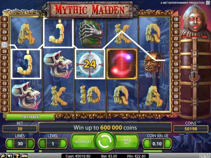 Play Mythic Maiden Slot Main Screen Reels