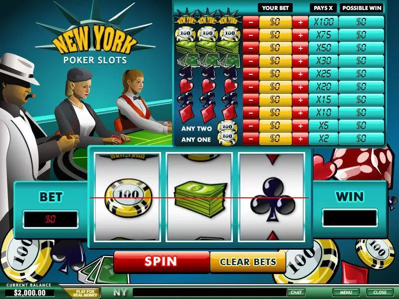 Play New York Poker Slot Main Screen Reels