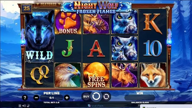 Play Night Wolf – Frozen Flames Slot Main Screen Reels