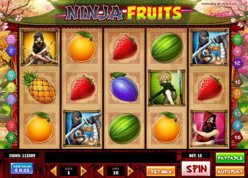 Play Ninja Fruits Slot Main Screen Reels