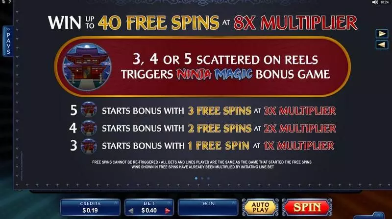 Play Ninja Magic Slot Info and Rules