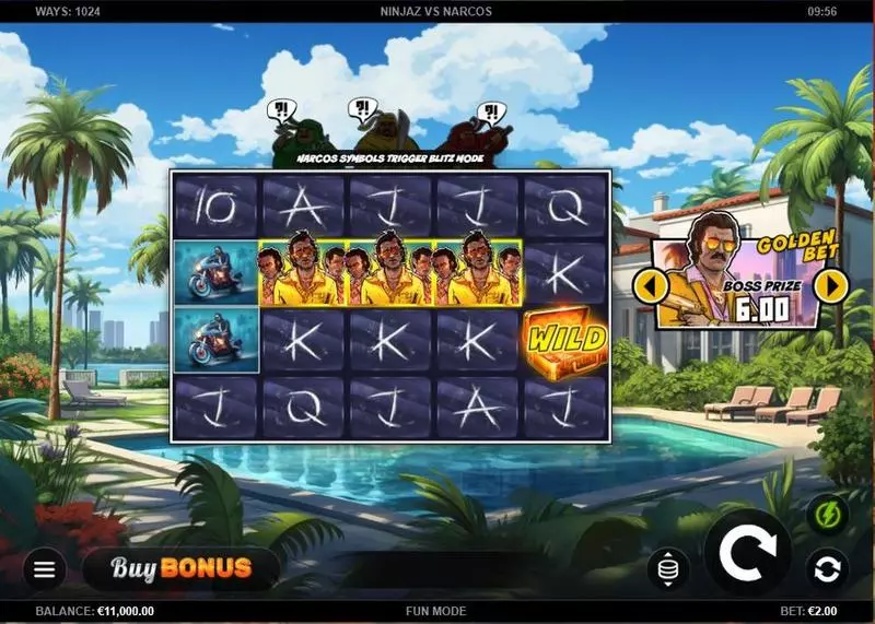Play Ninjaz vs Narcos Slot Main Screen Reels