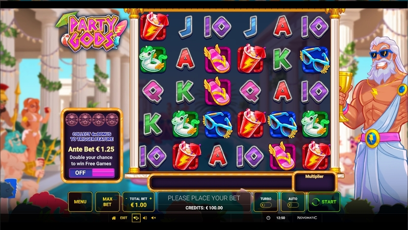 Play NovoSDK Party Gods Slot Main Screen Reels