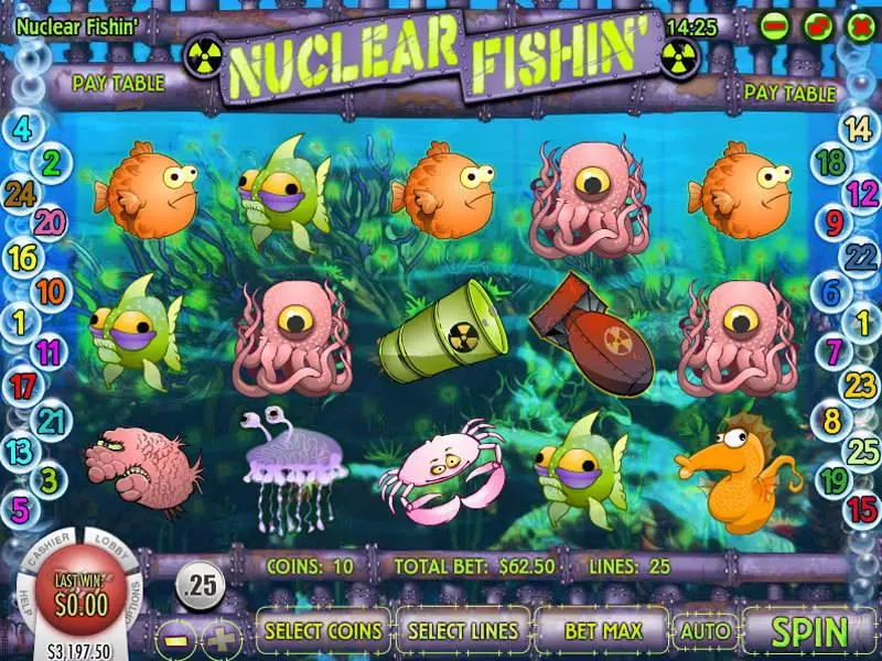 Play Nuclear Fishin Slot Main Screen Reels