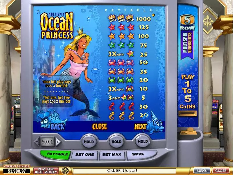 Play Ocean Princess Slot Info and Rules