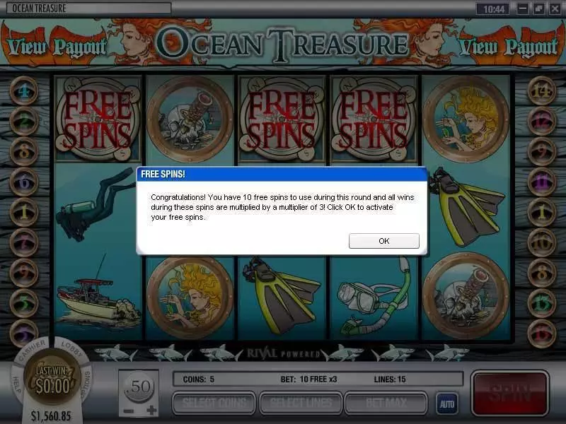 Play Ocean Treasure Slot Bonus 1