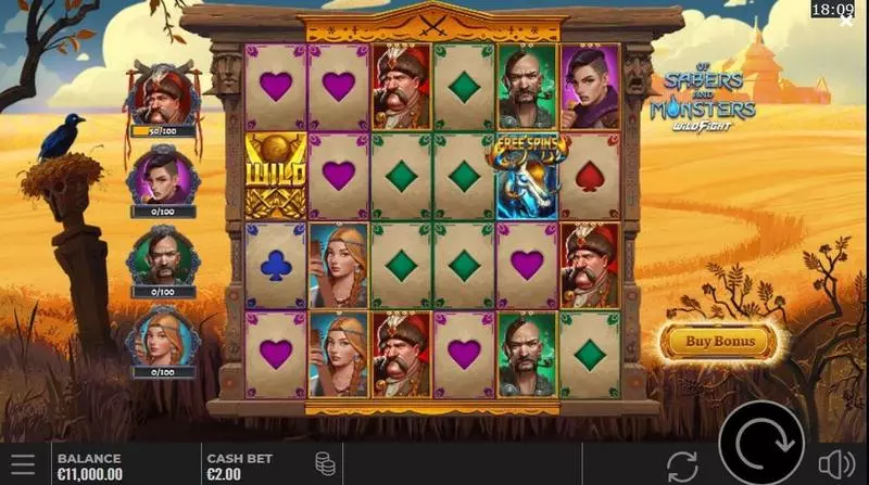 Play Of Sabers and Monsters Slot Main Screen Reels