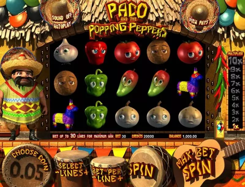 Play Paco & P. Peppers Slot Main Screen Reels
